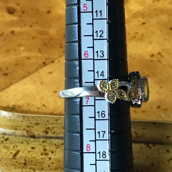 Artistic Heliodor Yellow Sapphire Sterling Silver Ring Size 6.75 - Picture 7 of 8
